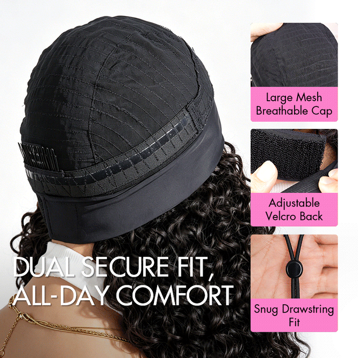 QVR Kinky Curly Headband Wig 100% Human Hair Glueless Wigs for Women