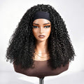 QVR Twist Curly Headband Wig 100% Human Hair Glueless Wigs for Women