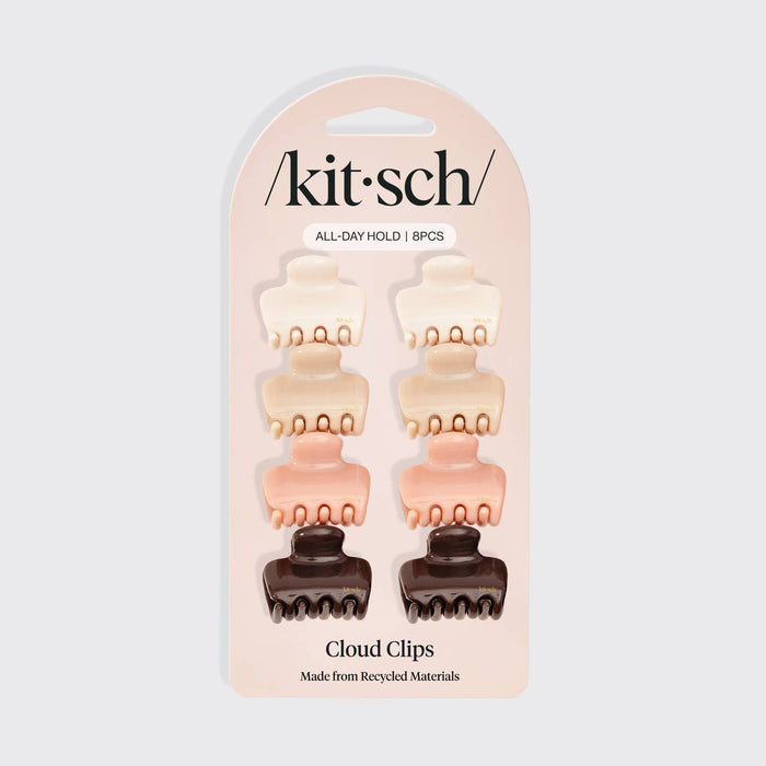 Recycled Plastic Mini Cloud Claw Clips 8pc Set - Rosewood
