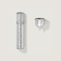 Silver Engraved 10ml Refillable Travel Perfume Atomiser with Funnel - Flat Lay | Creed Fragrances