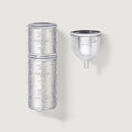 Silver 50ml Refillable Travel Perfume Atomiser with Funnel - Flat Lay | Creed Fragrances