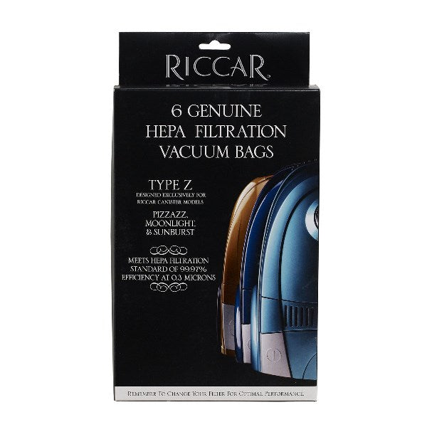 Riccar Moonlight, Pizzazz, Sunburst Canister HEPA Media Vacuum Bags Part RZH-6