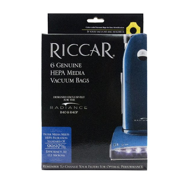Riccar Radiance R40 Series HEPA Media Bags 6 pack Part RPHC-6