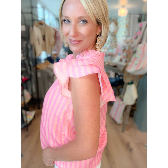 Rośe All Day Ruffle Sleeve Top