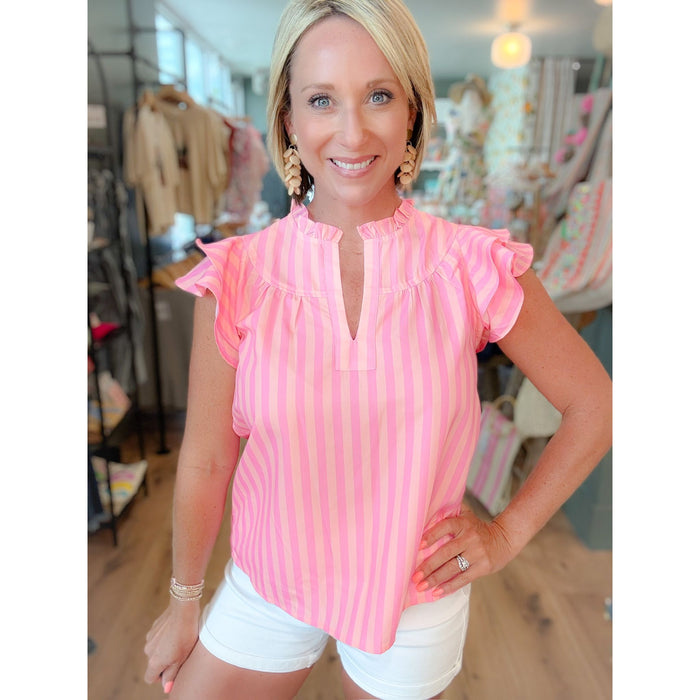 Rośe All Day Ruffle Sleeve Top