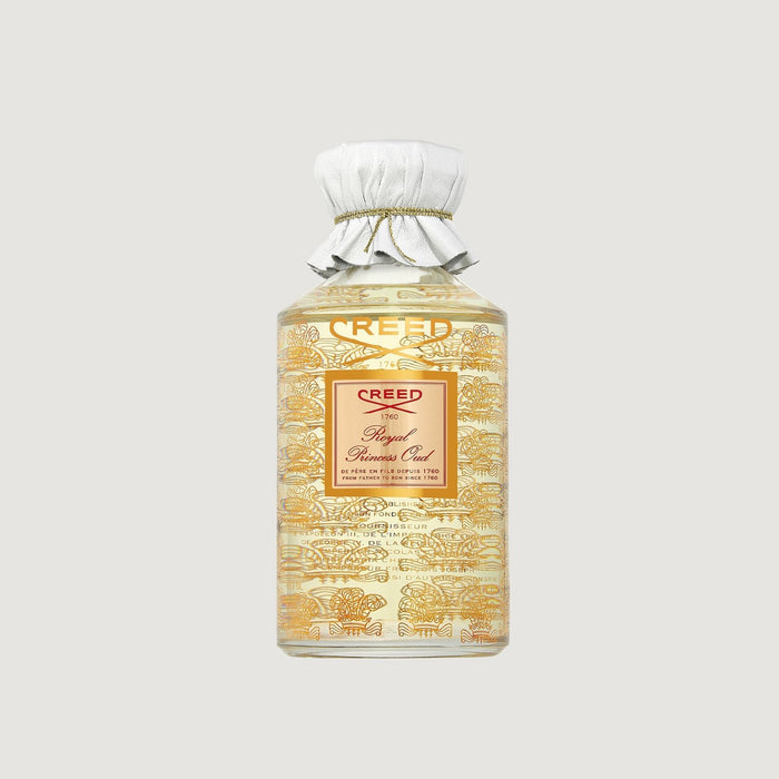 Royal Princess Oud 490ml grande flacon gold etched glass white leather cap - Front View | Creed Fragrances