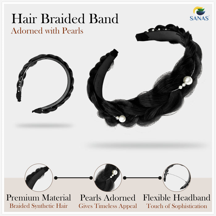 Sanas braided artificial hairband – hair extension style accessory
