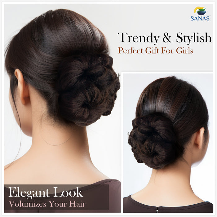 Bridal Hair Bun Extension Brown Color