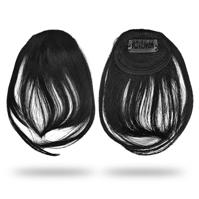 Sanas black clip in bangs hair accessory – natural look fringe extension