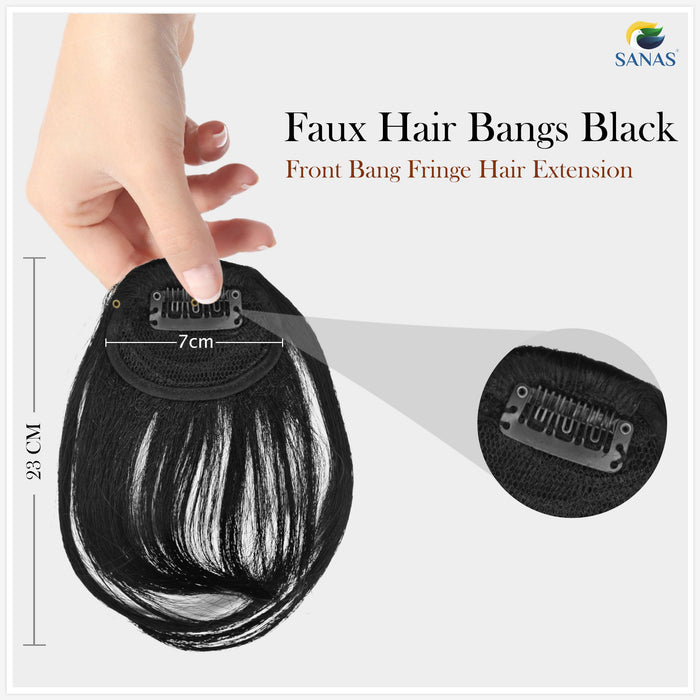 Black clip in bangs hair extension for women – Sanas hair accessory