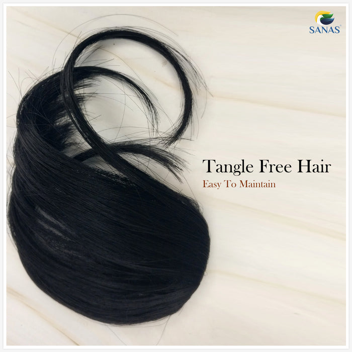 Women’s black clip in bangs hair accessory