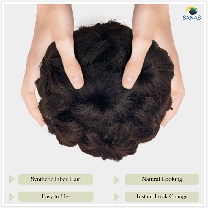 Black Bun Hair Extension for Saree Hairstyles