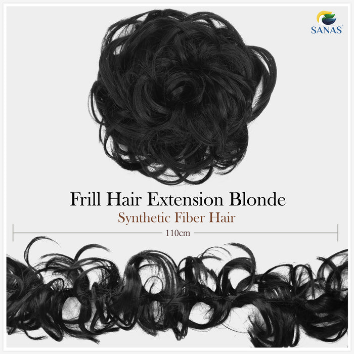Black Synthetic Frill Hair Extension with Stretchable Elastic