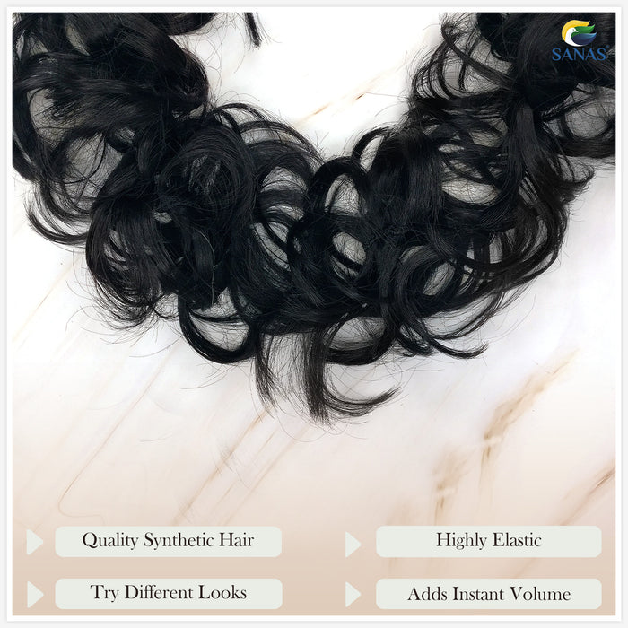 Lightweight Synthetic Black Hair Extension for Weddings
