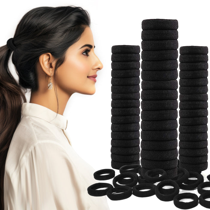 SANAS Black Hair Rubber Bands 48 Pcs for women