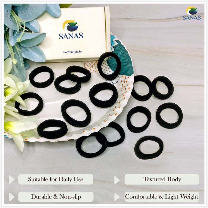 Black elastic hair bands for braids and ponytails