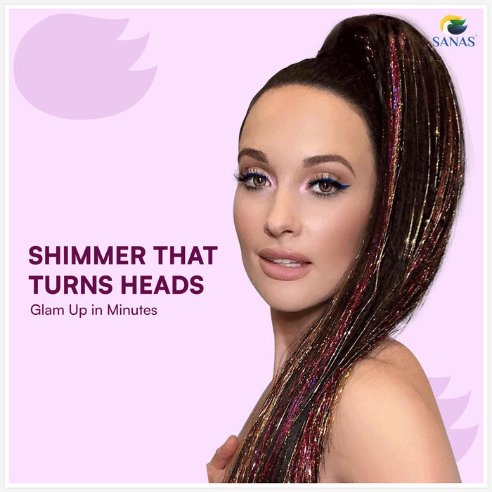 Multicolor Hair Tinsel Extensions for Women