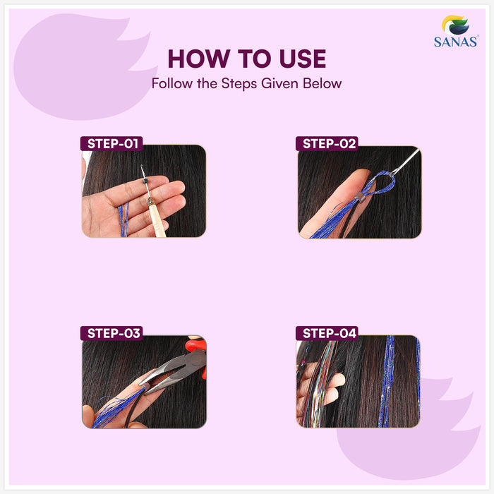 Sparkling Hair Glitter Strands for Girls