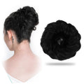 Sanas black hair bun rubber band extension set of 2 for messy bun hairstyles