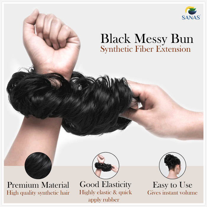 Voluminous synthetic hair bun accessory for sleek and bridal buns