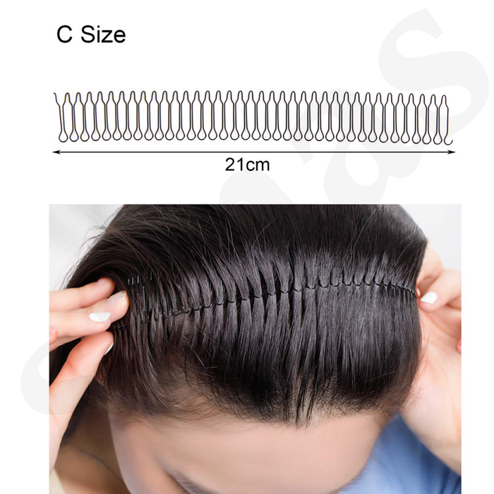 Black invisible roll hair pin belt for women