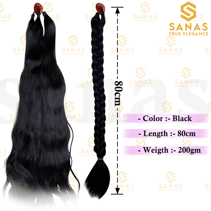 Long hair extension black synthetic hair accessory