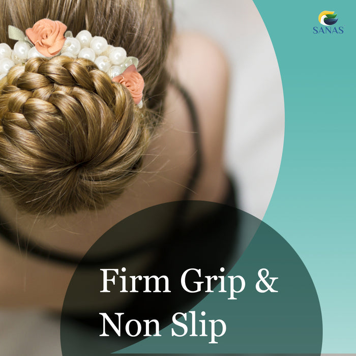 Elegant pearl flower hair ties for ponytails