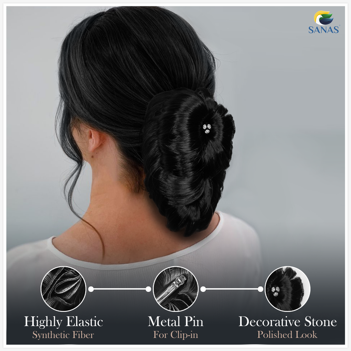 Natural-looking hair bun extension for women