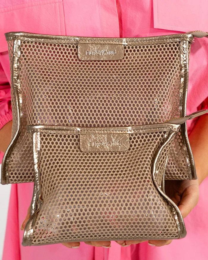 SANTORINI CASE LARGE | Taupe Mesh - Darling & Domain