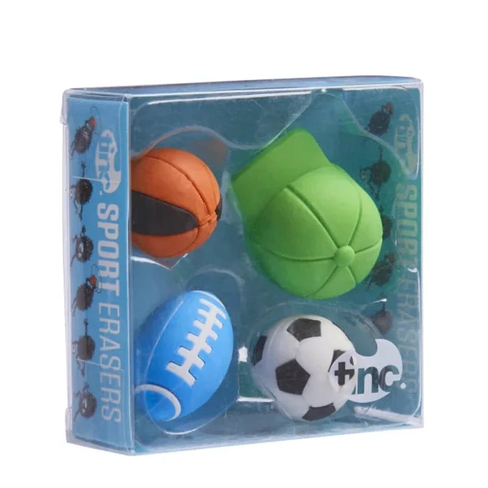 Scented Sports-Themed Eraser Set for Kids – 4pcs