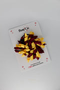 School Bow Burgundy and Yellow Gold - Corker Bow - Elastic