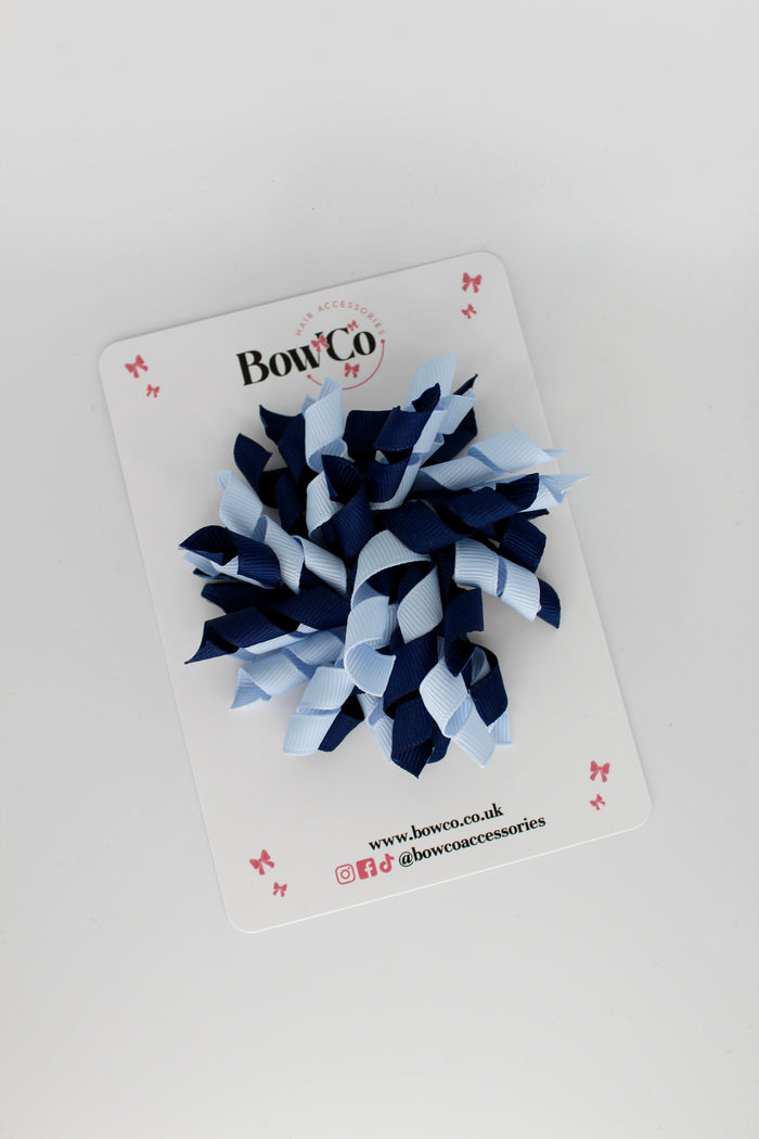 School Bow Navy and Bluebell - Corker Bow - Clip