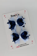 School Bows Navy Blue and Bluebell - Loopy Stacked Bow Set