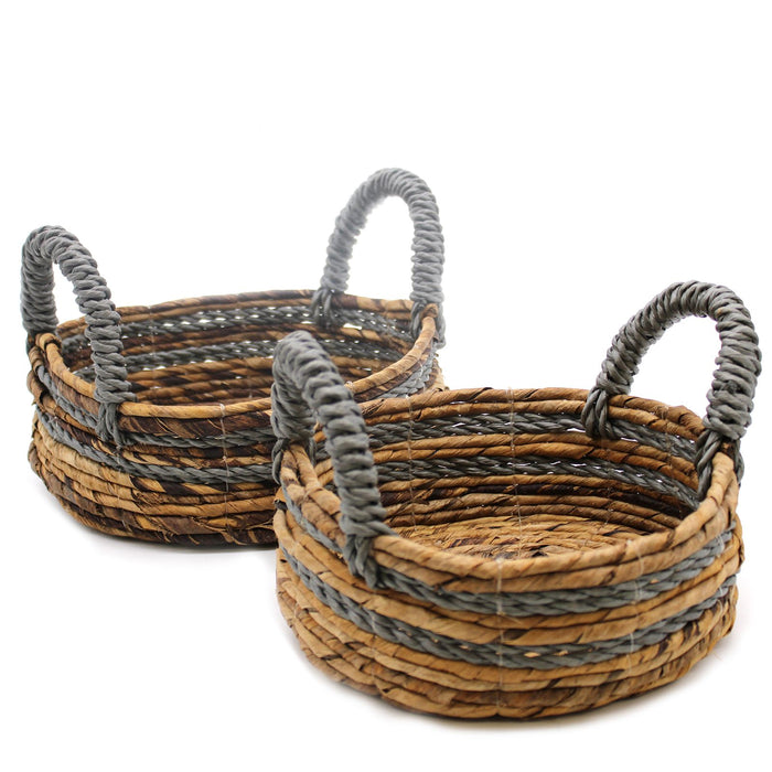 Set of 2 Banana Leaf & Abu abu Raffia Basket