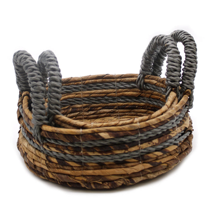 Set of 2 Banana Leaf & Abu abu Raffia Basket