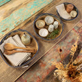 Set of 3 Straw & Seagrass Tray Baskets Natural Green & Blue