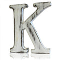 Shabby Chic Distressed Letter Hand Carved - K