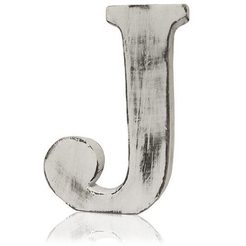 Shabby Chic Letters Hand Carved - J