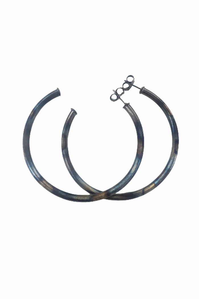 Sheila Fajl Burnished Gun Metal Hoops