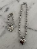 Silver Bubble Heart Chansutt Pearls Bracelet