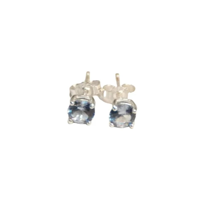SILVER SUSPENSIONS Clear Cubic Zirconium Stud Earrings - 6mm