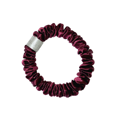 Skinny Silk Hair Tie - Bordeaux - Malliya