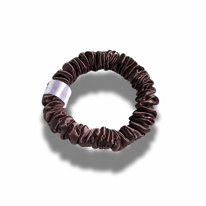 Skinny Silk Hair Tie - Hot Chocolate - Malliya
