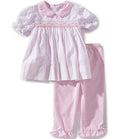 Smocked Pink Dot Pant Set
