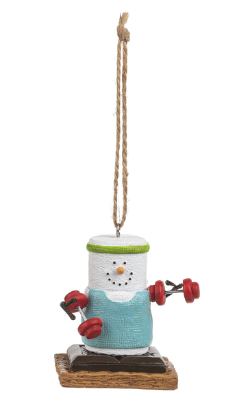 Smores Weightlifter Ornament