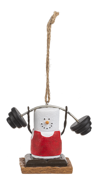 Smores Weightlifter Ornament
