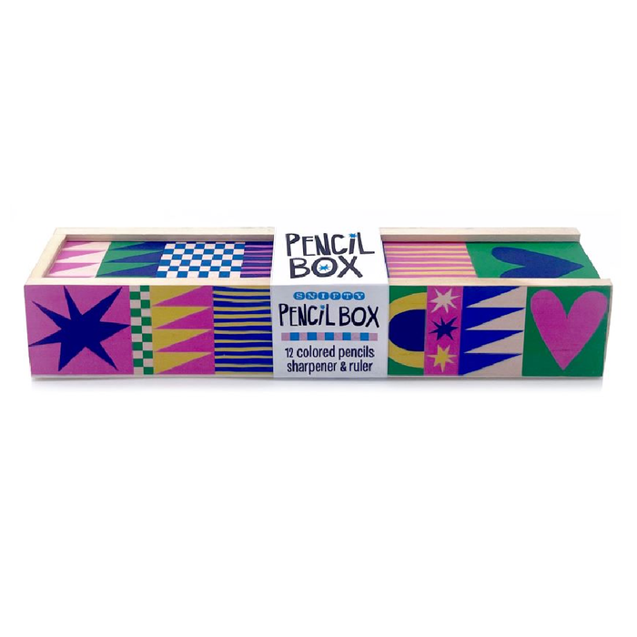 SNIFTY Pencil Box With Coloured Pencils - Geo Love