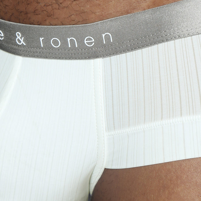 Soft White Coastal Nylon Maverick Brief - Parke & Ronen