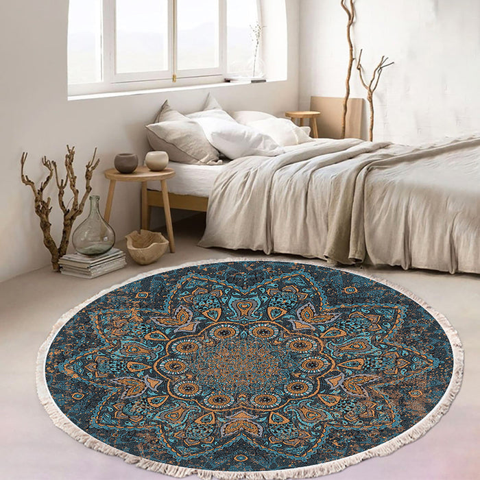 SOGA 2X 120cm Mandala Pattern Circle Area Rugs for Living Room Lounge, Anti-slip