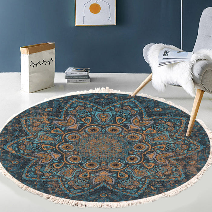 SOGA 2X 120cm Mandala Pattern Circle Area Rugs for Living Room Lounge, Anti-slip
